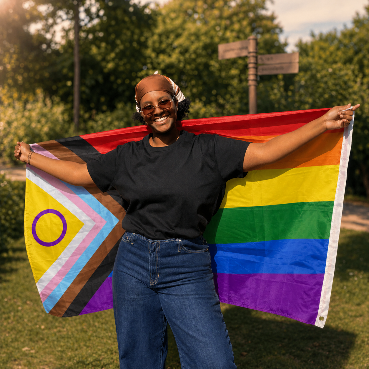 Drapeau LGBTQIA+ (Progress Pride) 🏳️🌈