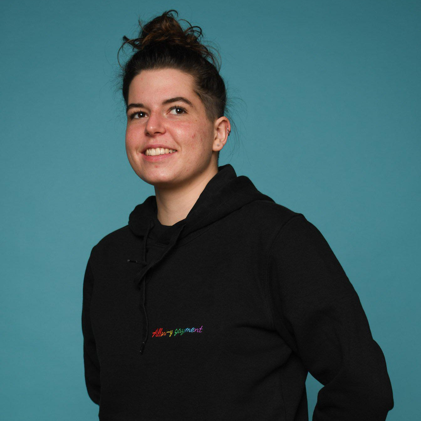 Sweat à capuche Allons-y gayment