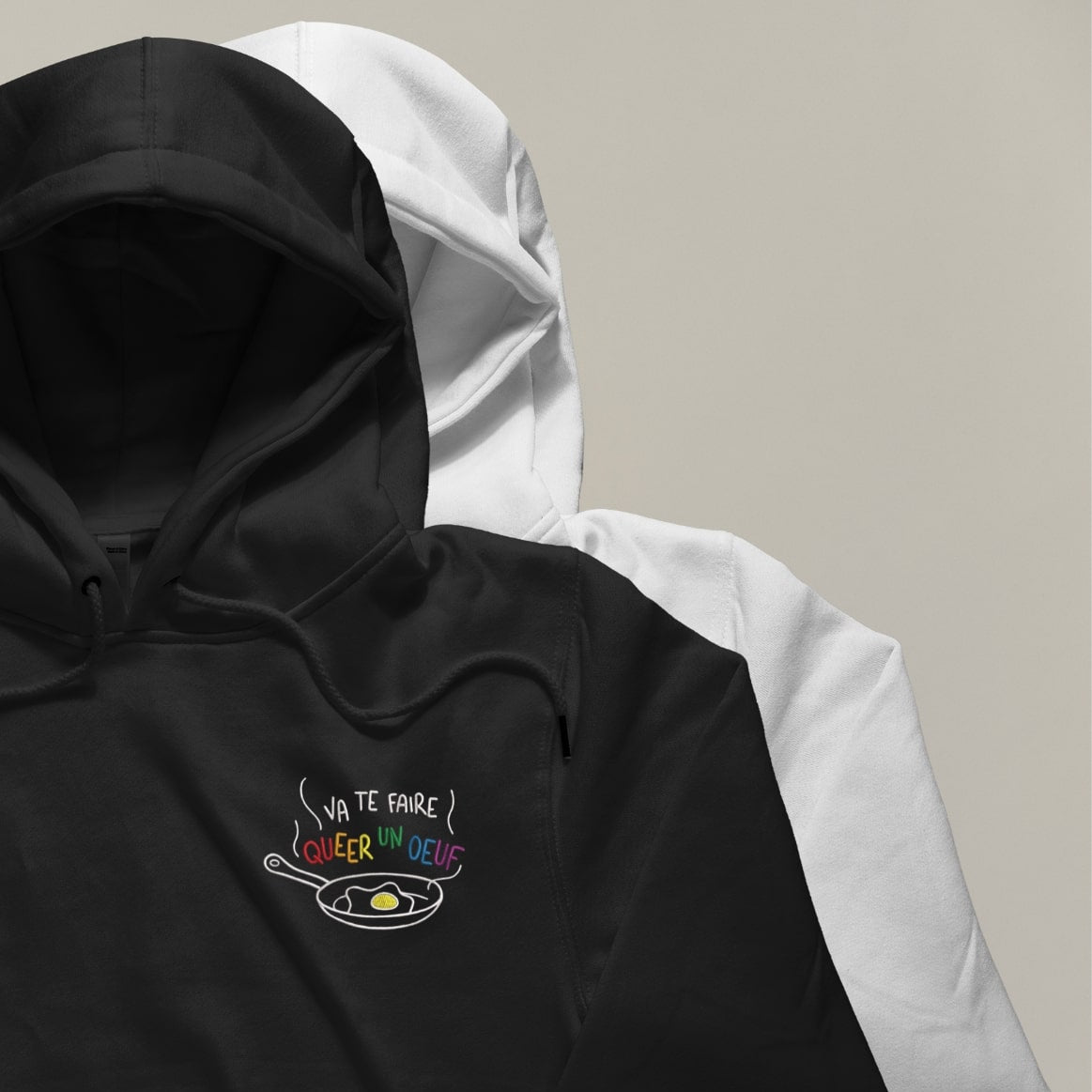 Sweat à capuche Va Te Faire Queer Un Oeuf