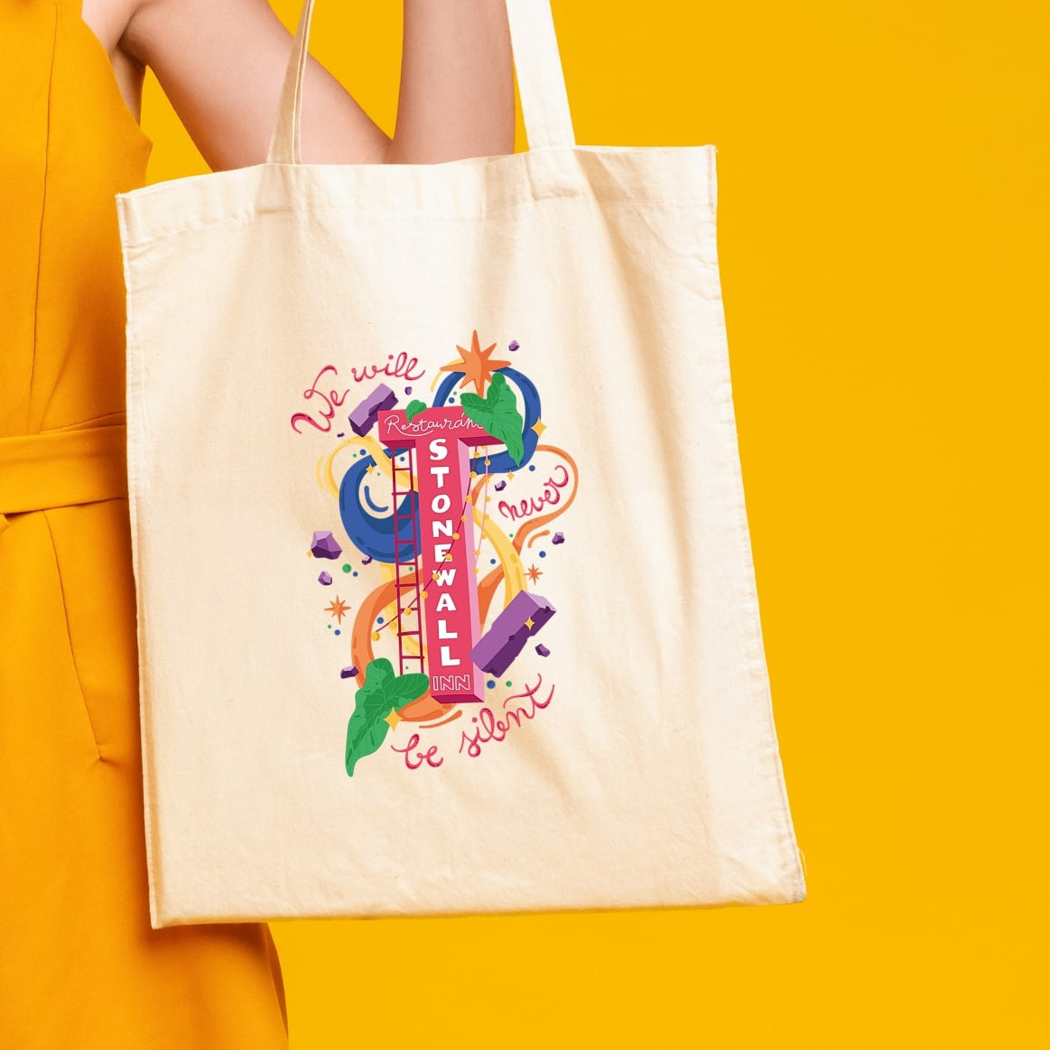 Tote bag Never Be Silent